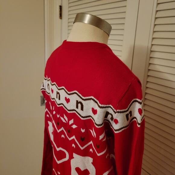 Nutella Holiday Sweater Unisex Medium Red Heart Jar Official Ugly Christmas - Picture 5 of 9